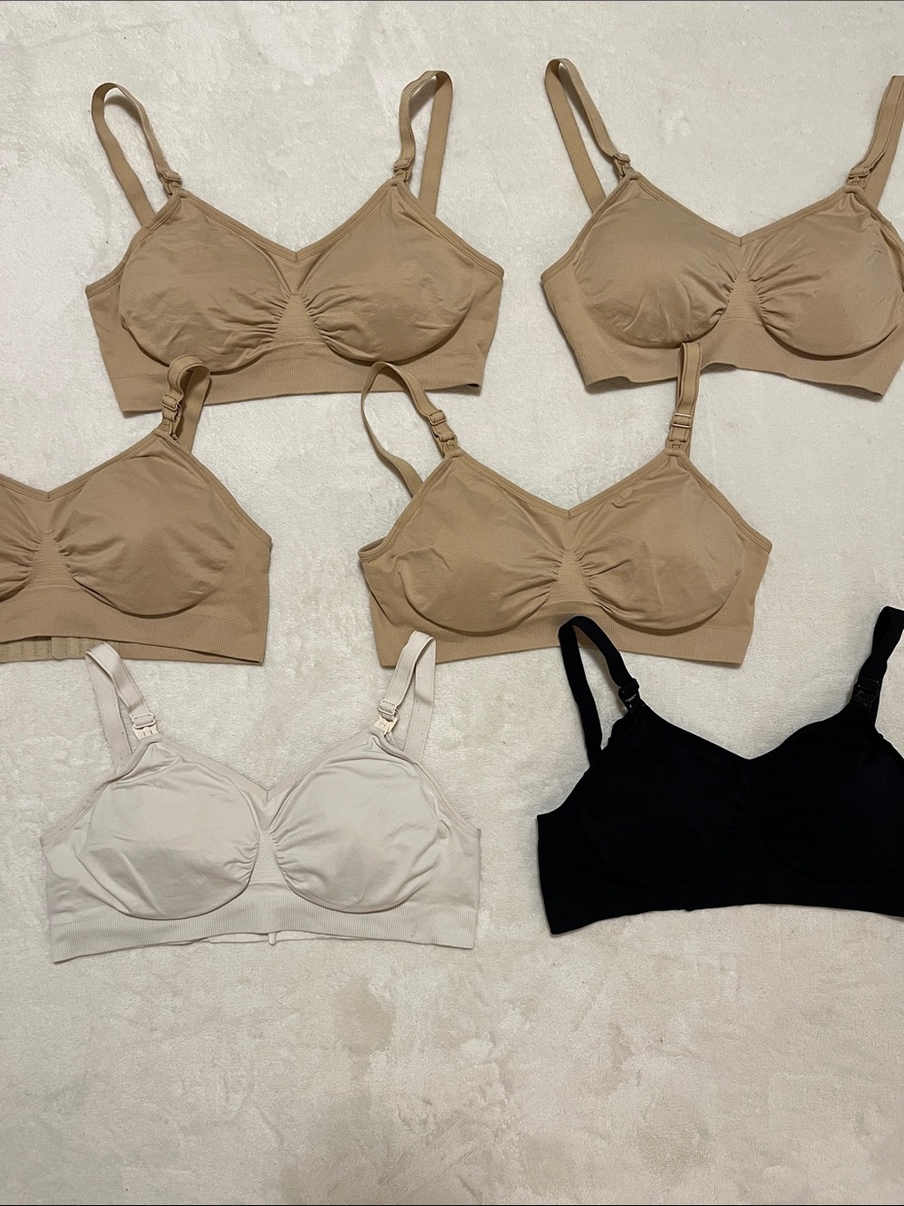 Hofish | Seamless Comfort Wireless Nursing Bra - Nude, Ivory & Black XL